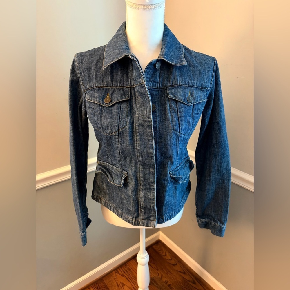 Eddie Bauer Button-Up Denim Jean Jacket 100% Cotton Women's Petite Small